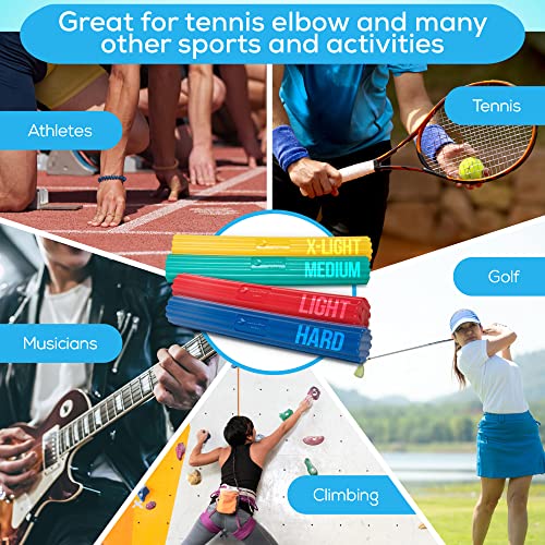 Serenilite Flexible Resistance Bar for Physical Therapy & Tennis Elbow Relief, Hand Exercise Tool for Wrist Exercises, Resistance Bar for Tennis Grip Strength, Golfers Elbow Treatment & Tendonitis.