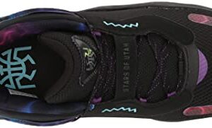 adidas Unisex D.O.N. Issue 3 Basketball Shoe, Black/Bright Cyan/Purple, 10 US Men