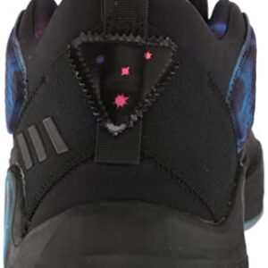 adidas Unisex D.O.N. Issue 3 Basketball Shoe, Black/Bright Cyan/Purple, 10 US Men