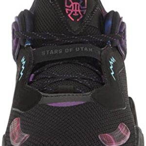 adidas Unisex D.O.N. Issue 3 Basketball Shoe, Black/Bright Cyan/Purple, 10 US Men