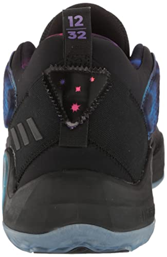 adidas Unisex D.O.N. Issue 3 Basketball Shoe, Black/Bright Cyan/Purple, 11 US Men