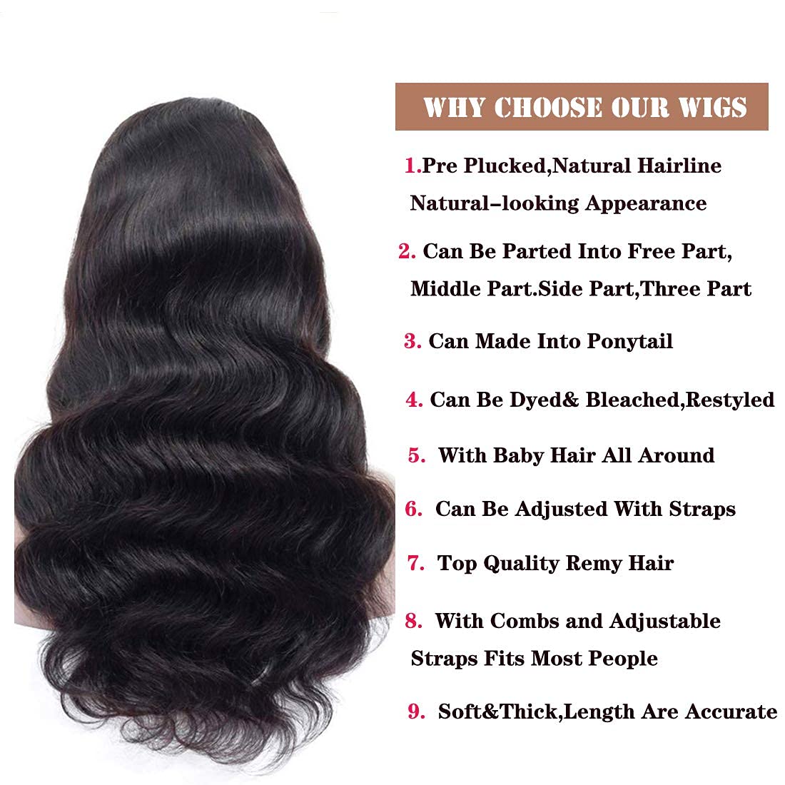 IUPin 4x4 Body Wave Lace Closure Wigs Brazilian Lace Front Wigs Human Hair for Black Women 150% Density Pre Plucked with Baby Hair Bleached Knots (20inch, Body Wave Wig)