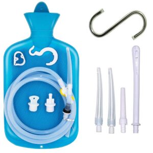 Enema Bag 2L Home Enema Kit with 6.5ft Long Silicone Hose, Enema Tips, Controlable Water Flow Valve, 2 Quart Capacity Hot-Water Bottle for Colon Cleansing Enemas