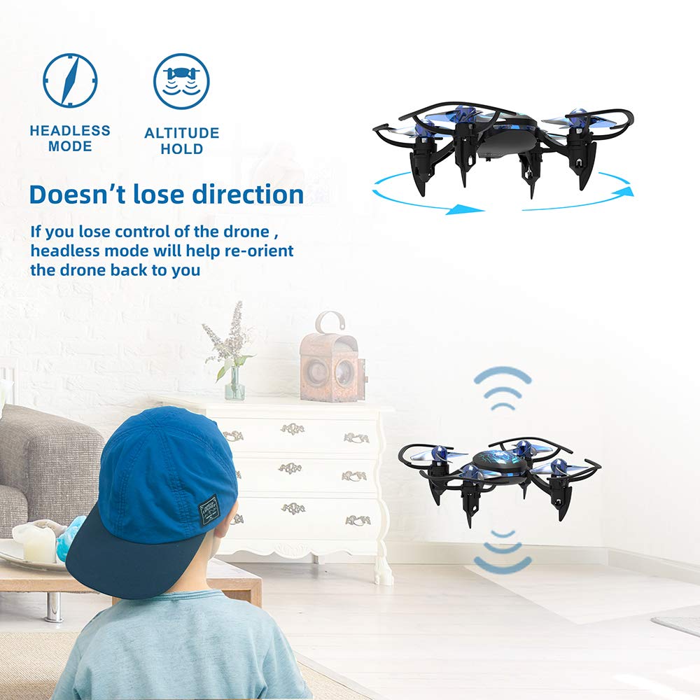 ThrillMotion Cyber-Rex Mini RC Drone Kit for Kid Beginners and Adults, 2 Speed Level, 360 Flip, One Push Start, Altitude Control, 2 Modes Quadcopter for Beginners