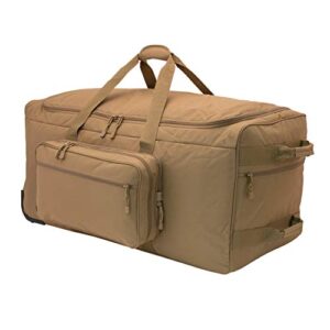 Mercury Tactical Gear Monster™ Rolling Duffle Deployment Bag with Wheels, Large Wheeled Heavy Duty Duffle Bag for Men & Women, Travel Bag, Coyote Color