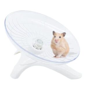 Hamster Flying Saucer Silent Running Exercise Wheel for Hamsters, Gerbils, Mice,Hedgehog and Other Small Pets Silent Running Wheel Hamster Wheel (White)