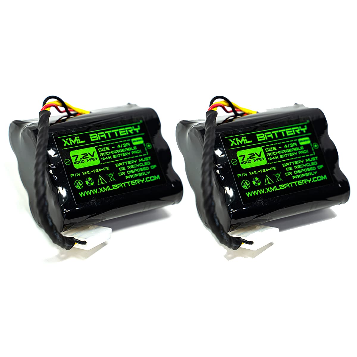 XML Battery (2 Pack XV-11 Neato XV11 XV-12 XV12 XV-13 XV13 XV-14 XV14 XV-15 XV15 7.2v 4000mAh Ni-MH Battery Vacuum Robot