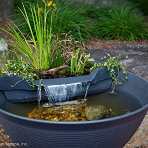 Aquascape Pond and Waterfall Kit AquaGarden Container Water Garden, Steel Gray