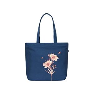 ecoright aesthetic canvas tote bag for women, large tote bag with zipper & pocket, womens tote bag for shopping, work, beach