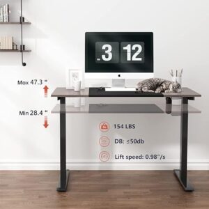 CuHome Electric Standing Desk 48 x 24 Inch Height Adjustable Stand Up Desk for Home and Office, Sit Stand Desk Computer Workstation with Splice Board