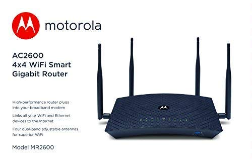 MOTOROLA AC2600 4x4 WiFi Smart Gigabit Router with Extended Range, Model MR2600 (Renewed)