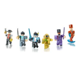 roblox action collection - legends of roblox 15th anniversary gold six figure pack, 6 years and up [includes exclusive virtual item]