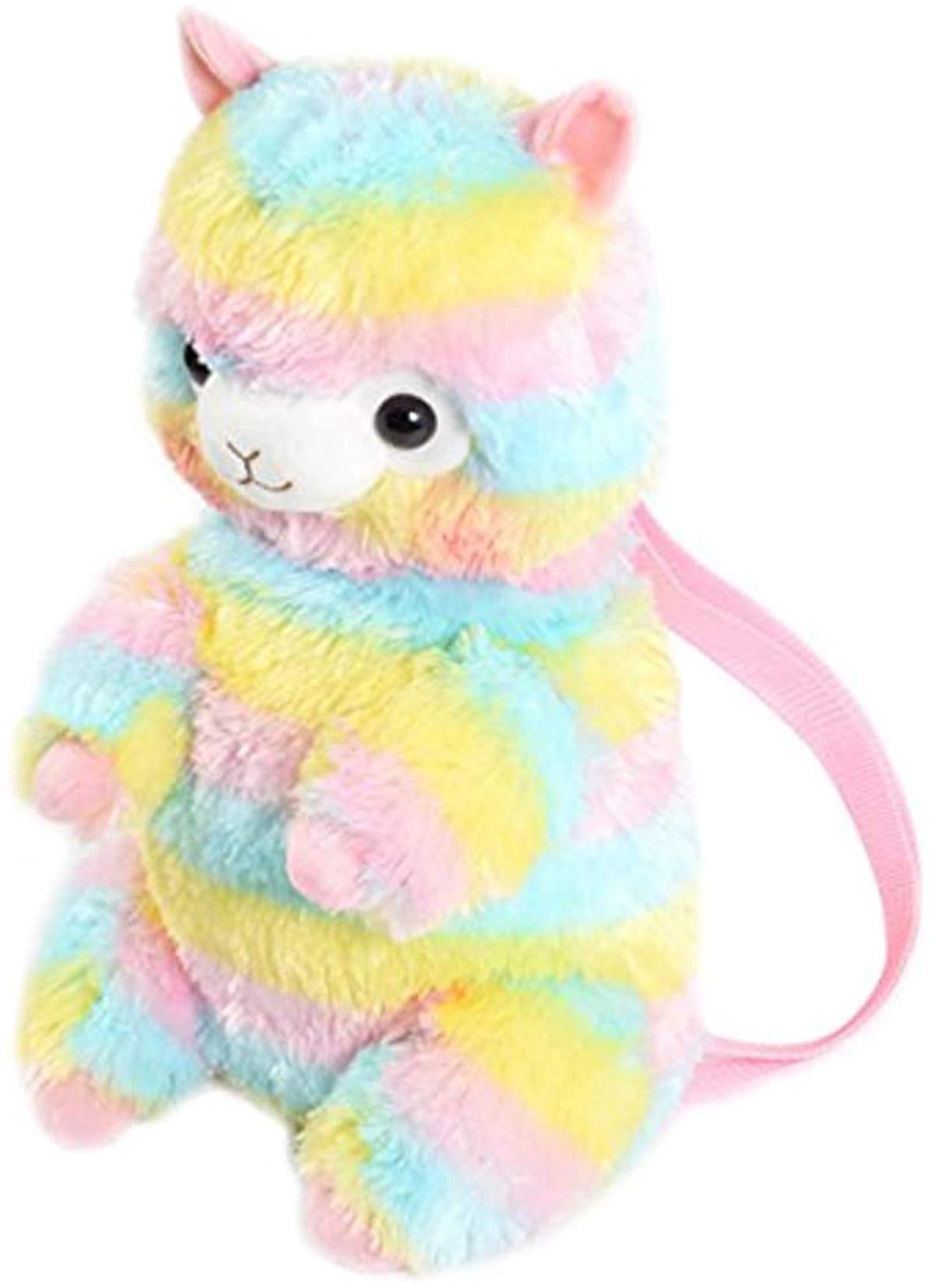 TOLLION Plush Stuffed Animal Backpack Bunny Backpack With Adjustable Gift For Women Girl (Rainbow Alpaca)