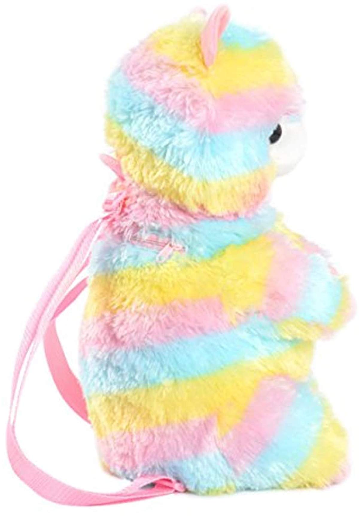 TOLLION Plush Stuffed Animal Backpack Bunny Backpack With Adjustable Gift For Women Girl (Rainbow Alpaca)