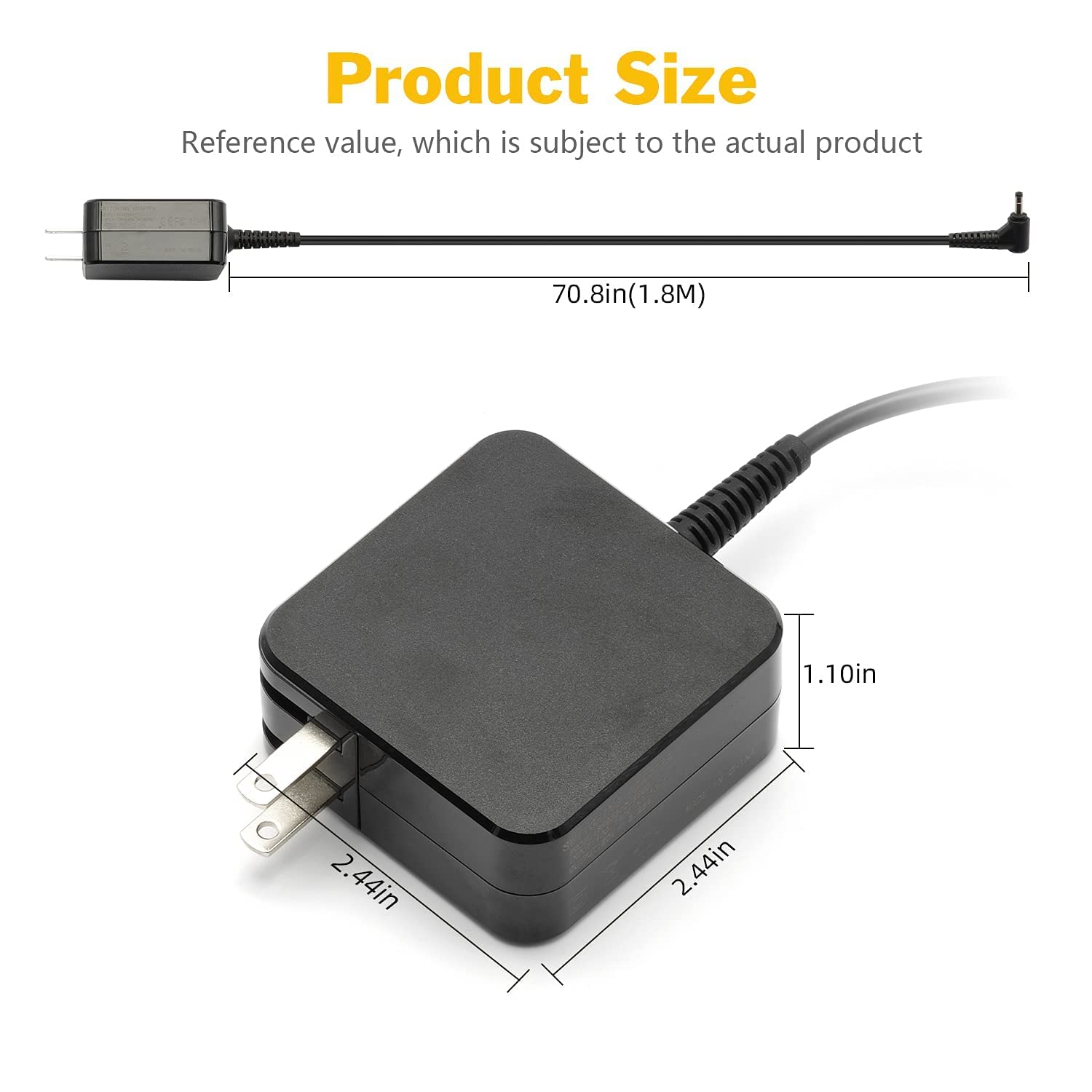 45W AC Charger for Lenovo IdeaPad S145 S340 S540 S150 320 1 3 5 S340-14API S340-14IWL S340-15API S540-14IWL S340-15IIL S540-14API S540-15IWL S145-14API 15AST 15IML05 ADL45WCC Laptop Power Supply Cord