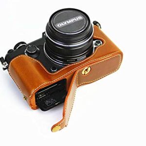 PU Leather Half Body Camera Cover Bag bottom Case For Olympus Pen-F camera ( Pen F)