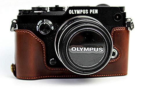 PU Leather Half Body Camera Cover Bag bottom Case For Olympus Pen-F camera ( Pen F)