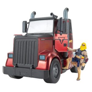 fortnite feature deluxe mudflap rc vehicle, electronic vehicle with 4-inch articulated relaxed jonesy figures and accessory