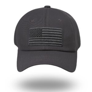 American Flag Hat Men Women Adjustable USA Baseball Cap Low Profile Plain Dad Hat Outdoor Ball Cap Dark Gray