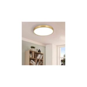 SOTTAE 12 Inch Brushed Gold Metal Flush Mount LED Ceiling Light,3000-5000K 20W Thin Round Ceiling Lamp,Modern Low Profile Ceiling Light Fixtures for Bedroom Living Room Kitchen Entryway Bathroom