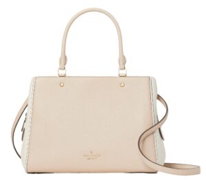 kate spade leila medium triple compartment satchel crossbody bag purse handbag (warm beige)