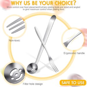 2 Pieces Olive Spoon Strainer Stainless Steel Pickle Forks Set Pick Jar Spoon and Fork Cherry Spoon with Drain Hole Jar Serving Spoon Tools for Onion, Caper Slotted Spoon