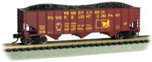 bachmann trains - bethlehem steel 100-ton 3-bay hopper - pennsylvania power and light #286 - n scale