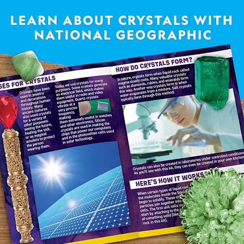 NATIONAL GEOGRAPHIC Giant Glow in The Dark Crystal Growing Kit - Grow Your Own Crystal in Days with This Science Kit for Kids (Amazon Exclusive)