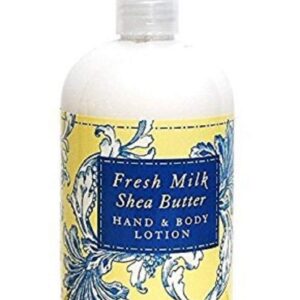 Greenwich Bay Fresh Milk Body Care Spa Quartet - Hand Soap, Lotion, Body Butter, and Soap Bar Square - Luxurious Shea Butter Body Care in Captivating Botanical Scents