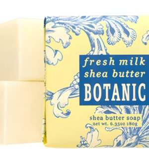 Greenwich Bay Fresh Milk Body Care Spa Quartet - Hand Soap, Lotion, Body Butter, and Soap Bar Square - Luxurious Shea Butter Body Care in Captivating Botanical Scents