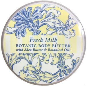 Greenwich Bay Fresh Milk Body Care Spa Quartet - Hand Soap, Lotion, Body Butter, and Soap Bar Square - Luxurious Shea Butter Body Care in Captivating Botanical Scents