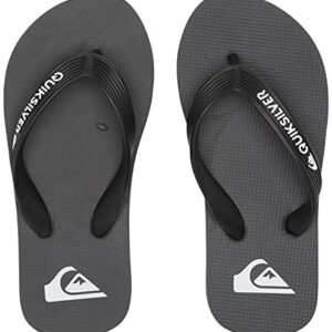 Quiksilver Boy's Molokai Kids Flip Flop Youth Sandal, Grey 1, 4 Big