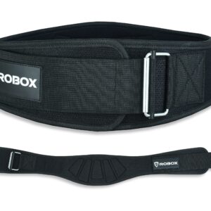 ROBOX Weight Lifting Belt, Lumbar Support, Powerlifting, Gym, Workout, Deadlift, Squat, Back Support 6" Neoprene Padded Self-Lock Buckle Belt for Men and Women (Small)