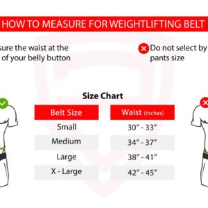 ROBOX Weight Lifting Belt, Lumbar Support, Powerlifting, Gym, Workout, Deadlift, Squat, Back Support 6" Neoprene Padded Self-Lock Buckle Belt for Men and Women (Small)