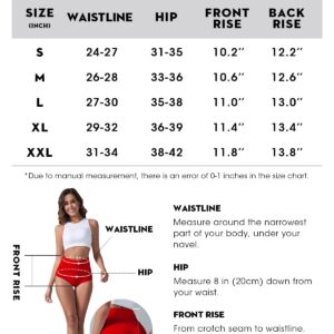 BZB Women's High Waist Yoga Shorts Gym Workout Booty Dance Hot Pants Athletic Butt Lifting Sports Leggings Red