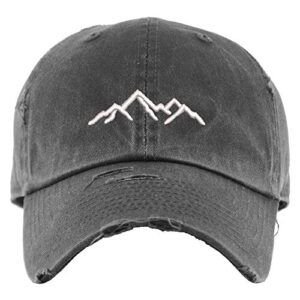 mountain hat | distressed baseball cap or ponytail hat | custom embroidered mountains dad hat