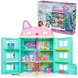 gabby’s dollhouse, purrfect dollhouse with 15 pieces including toy figures, furniture, accessories and sounds, kids toys for ages 3 and up