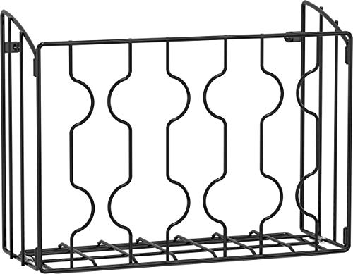 Simple Houseware Wall Door Mount Kitchen Wrap Organizer Rack, Black