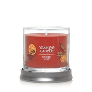 yankee candle kitchen spice scented, signature 4.3oz small tumbler single wick candle, over 20 hours of burn time