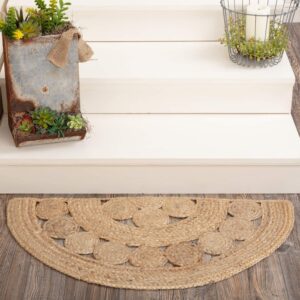 afferto indian handmade natural jute front door rug outdoor welcome mat half circle jute rug front door entry mat coastal farmhouse flooring outside pathway patio stairs doormat (beige 2)