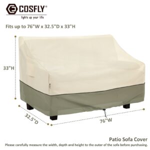 COSFLY Patio Furniture Covers Waterproof, Outdoor 3-Seater Sofa Cover Heavy Duty Fits up to 76W x 32.5D x 33H inches