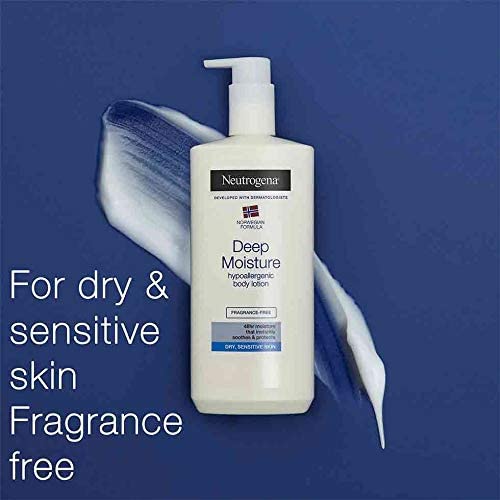 NEUTROGENA Norwegian Formula Deep Moisture Hypoallergenic Body Lotion (Pack of 3) For Dry Skin - (13.5oz or 400ml)