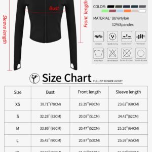 Gihuo Women's Athletic Full Zip Lightweight Workout Jacket Cropped Gym Yoga Track Jacket with Thumb Holes (Black, Large)