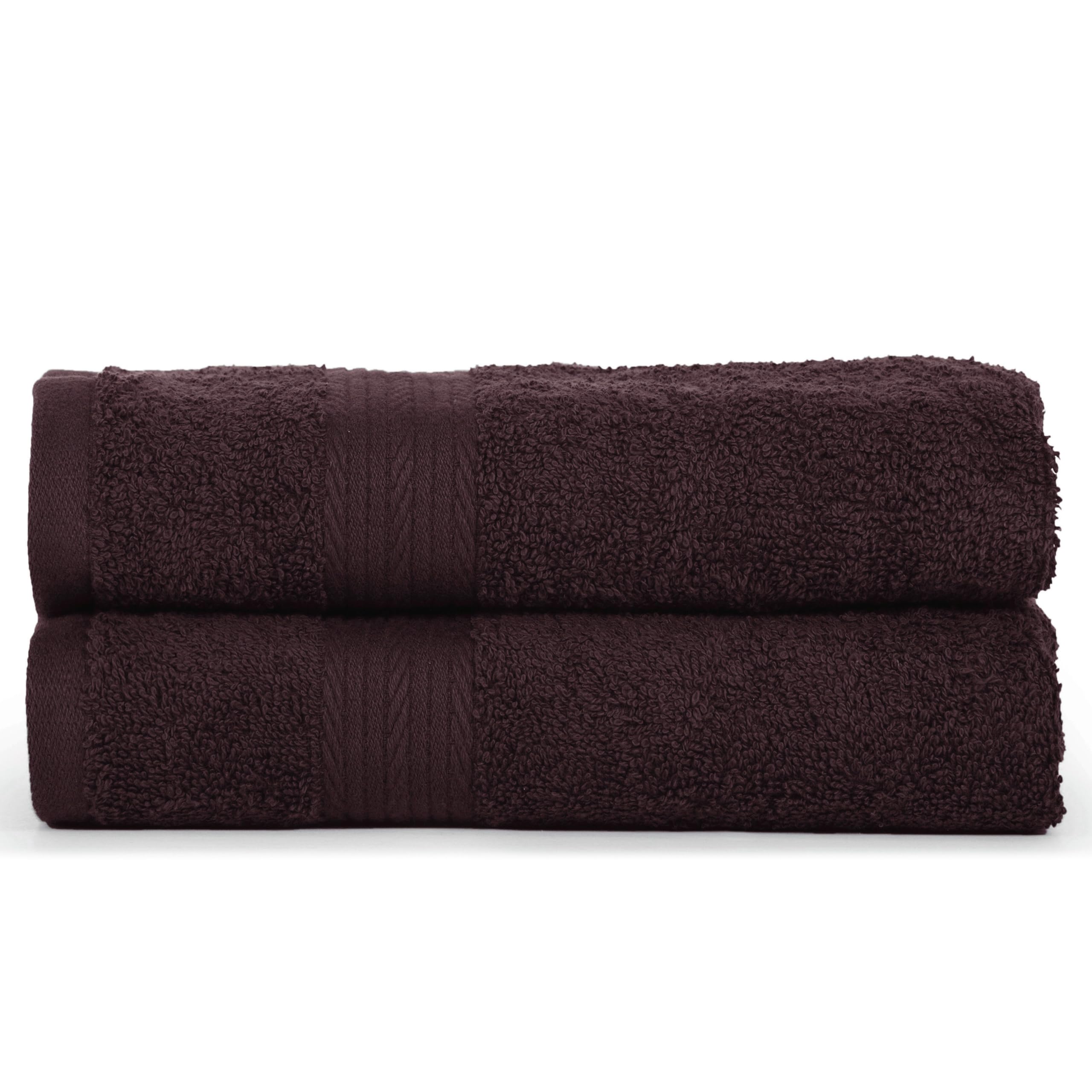 Ample Decor Hand Towel for Bathroom 18 X 28 Inch 600 GSM 100% Cotton, Soft Absorbent - 2 Pcs Brown