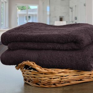 Ample Decor Hand Towel for Bathroom 18 X 28 Inch 600 GSM 100% Cotton, Soft Absorbent - 2 Pcs Brown