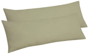 royale linens body pillow cover - double brushed 1800 microfiber - 20"x54" with hidden zipper closure - wrinkle & fade resistant - super soft body pillowcase 2 pack (sage, pack of 2)