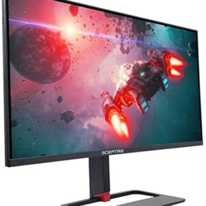 Sceptre 32 inch QHD IPS Monitor HDR400 2560x1440 DisplayPort up to 144Hz 1ms 120% sRGB Height Adjustable, Build-in Speakers Gunmetal Black (E325B-QPN168)