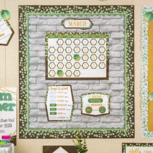 Teacher Created Resources Eucalyptus Straight Rolled Border Trim - 50ft - Decorate Bulletin Boards, Walls, Desks, Windows, Doors, Lockers, Schools, Classrooms, Homeschool & Offices