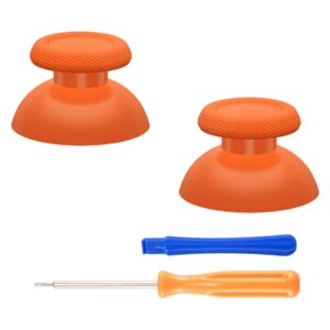 extremerate orange replacement thumbsticks for ps5 controller, custom analog stick joystick compatible with ps5, for ps4 all model controller - controller not included