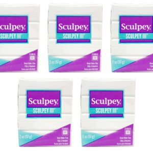 Sculpey Oven-Bake Clay Pack of 5 – White - Great for School and Art Projects – 2 Ounce